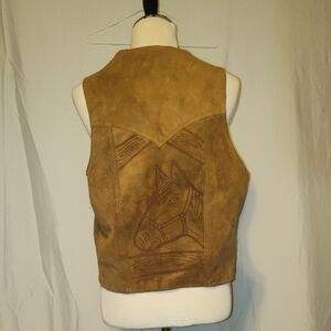 Vintage Leather Suede Vest With Horse Design From The Leather Shop Sears Large